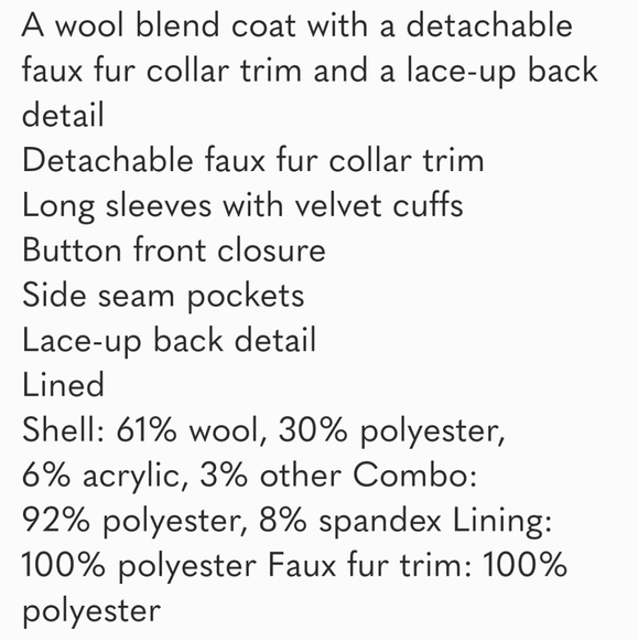 Brand new Laundry olive fur coat - Picture 5 of 8